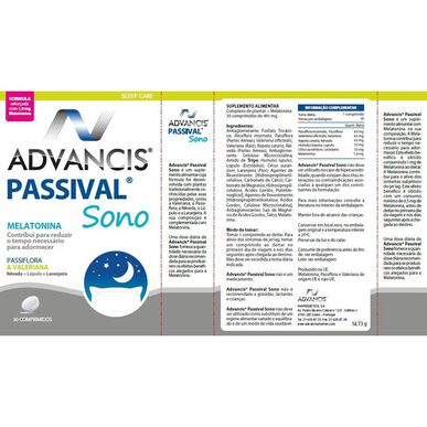 Advancis Pasivní melatonin Doplněk stravy pro spánek, 30 tablet.