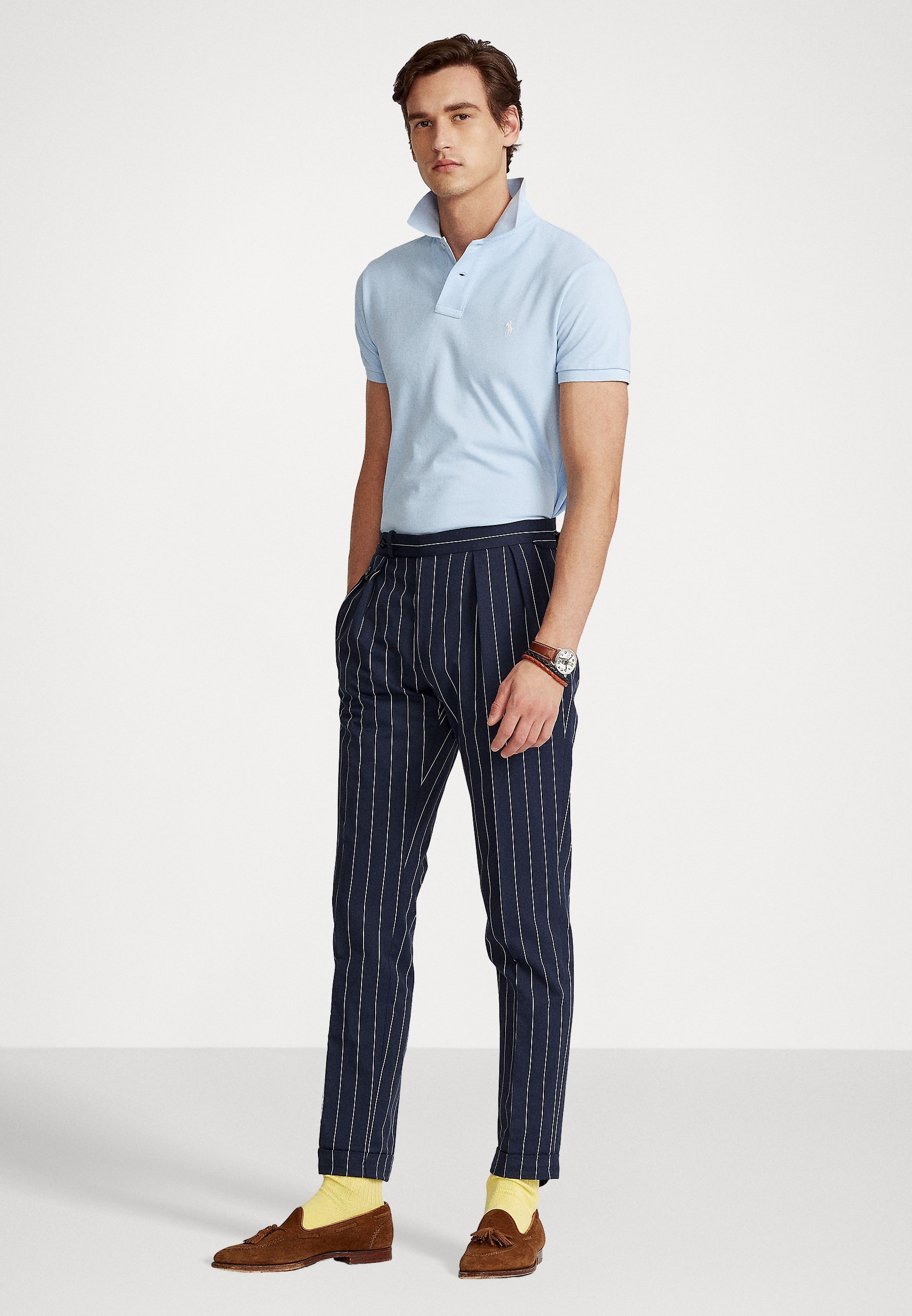 Polo Ralph Lauren SLIM FIT - Polo bleu bureau