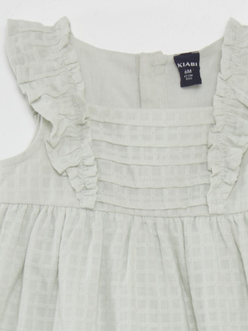 Vestido sem mangas com babados - AZUL