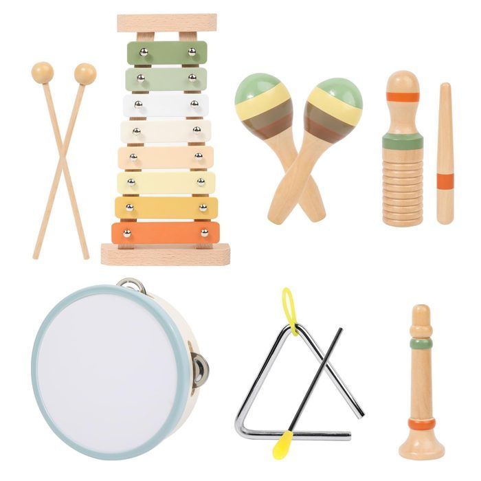 Ensemble Instrument Musique - 6 pièces, Ensemble Instrument Musique Bois Enfant - Xylophone/Tambourin, ≥3 Ans
