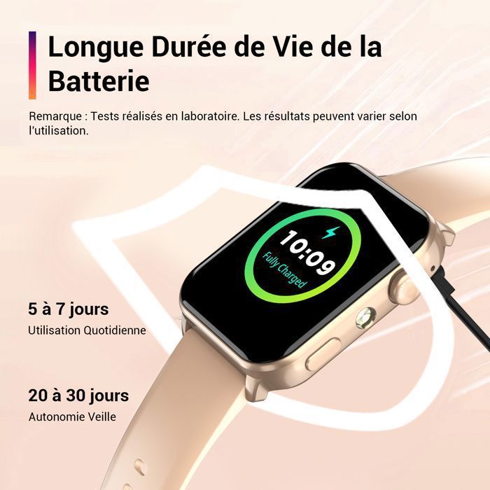 Smartwatch da donna IOWODO con funzione di chiamata/risposta, 100 modalità sportive, impermeabile, contapassi, compatibile con iOS, Android e Samsung (rosa)