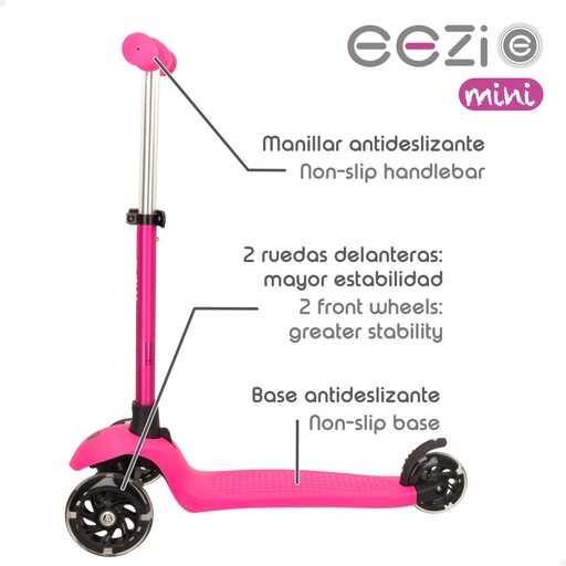  Trottinette Eezi à 3 roues avec guidon amovible