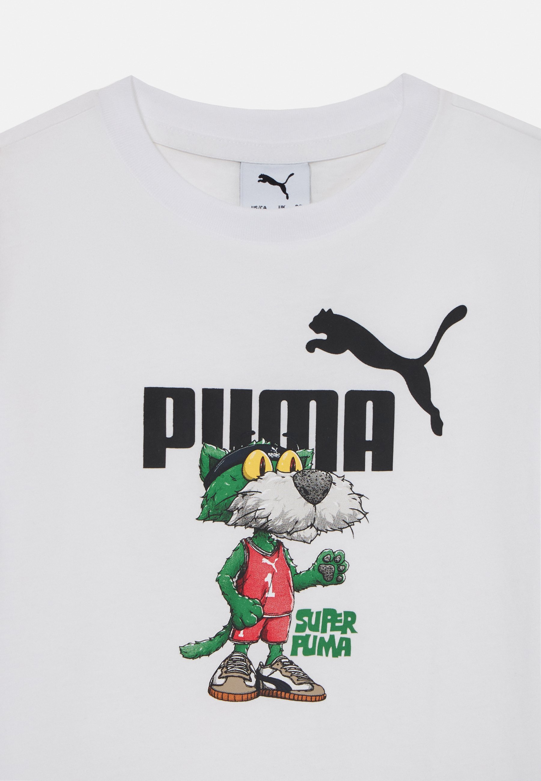 Puma SUPER GRAPHIC TEE - Koszulka z nadrukiem - biała