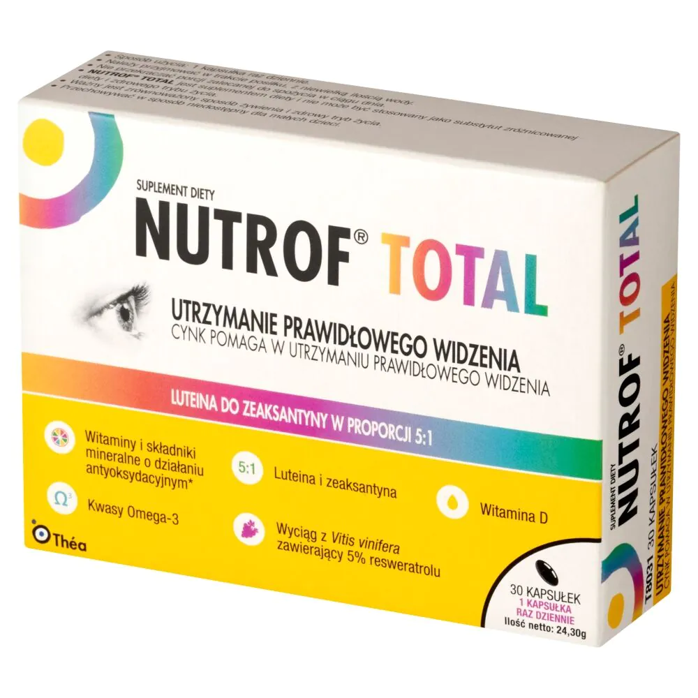 Nutrof Total, Suplement diety wspierający wzrok, 30 kapsułek