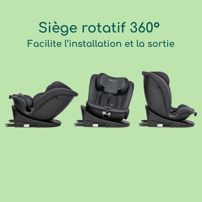 BEBECONFORT EVOLUFIX 360 i-Size konvertibelt drejelig autostol - Gruppe 0/1/2/3, Isofix - 0 til 12 år (36 kg), 40-150 cm, Tonet sort