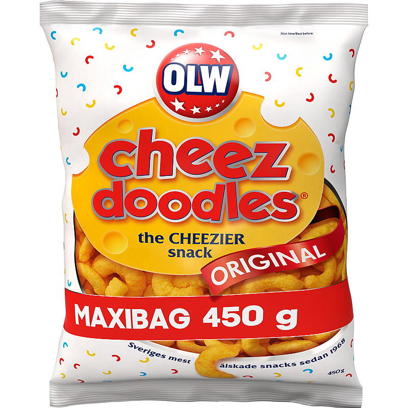 OLW Cheez garabatos maxi bolsa 450 g OLW