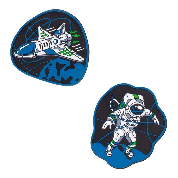 Bottoni intercambiabili DerDieDas blu e neri per bambine e bambini - Set di 2 bottoni intercambiabili Moon Mission 328606