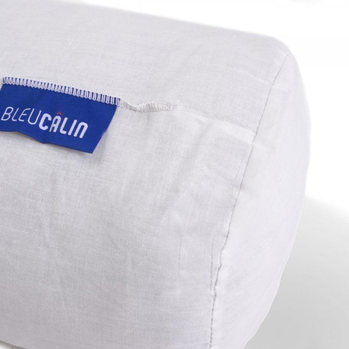 Cuscino cilindrico 140 cm rigido - Rivestimento 100% cotone - Imbottitura ISOLANE e poliuretano - BLU CALIN
