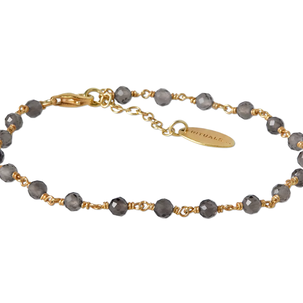 Bracelet à maillons de perles House of Rituals, plaqué or et orné de pierres précieuses