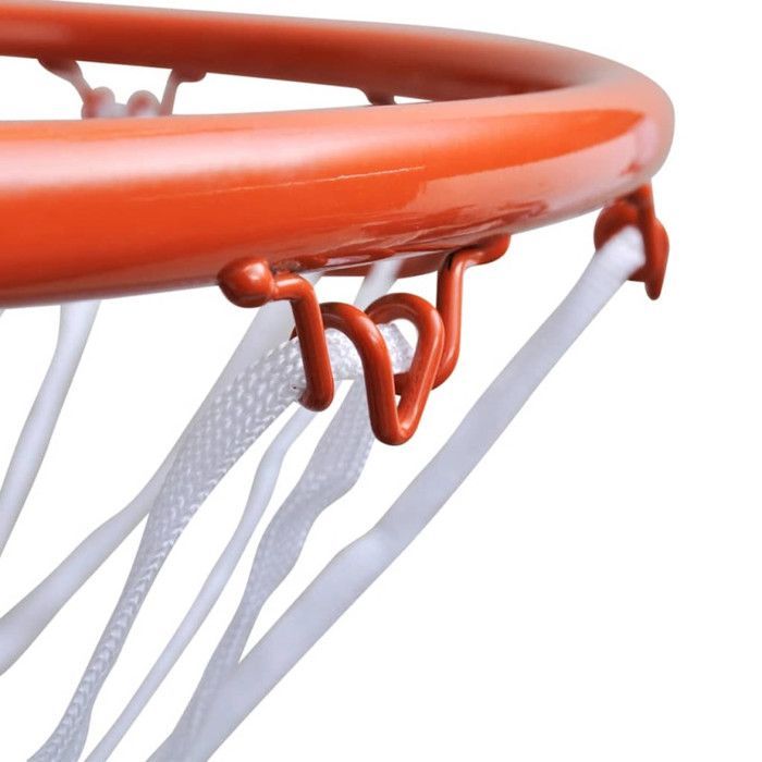 Juego de aro de baloncesto vidaXL con red, color naranja, 45 cm