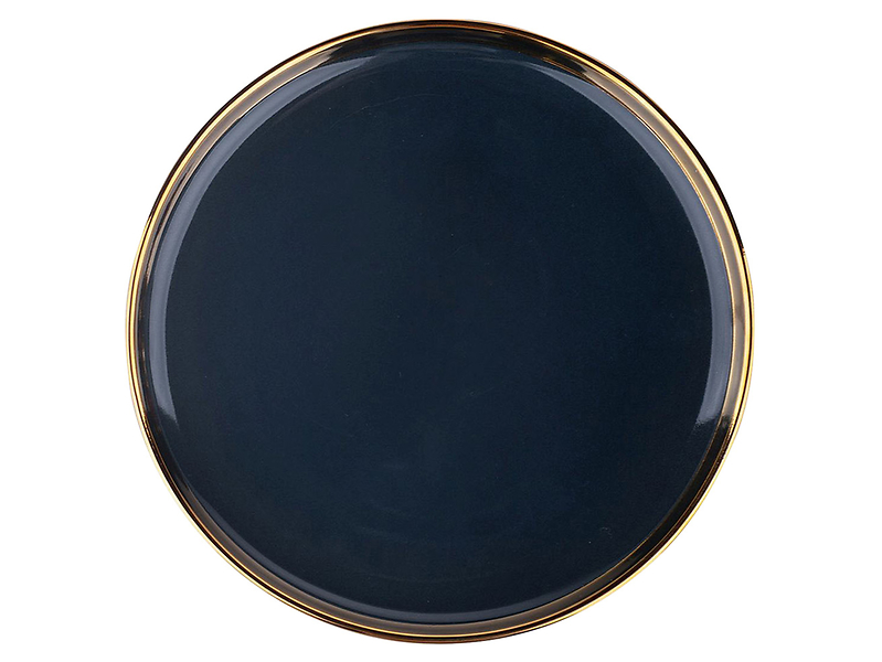 Talerz deserowy porcelanowy NBC Aurora Gold granatowy