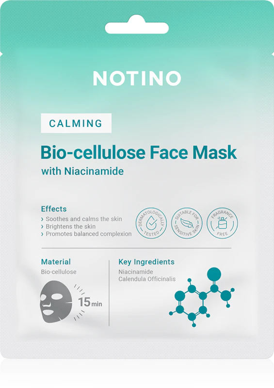 Notino Beruhigende Bio-Cellulose-Gesichtsmaske mit Niacinamid