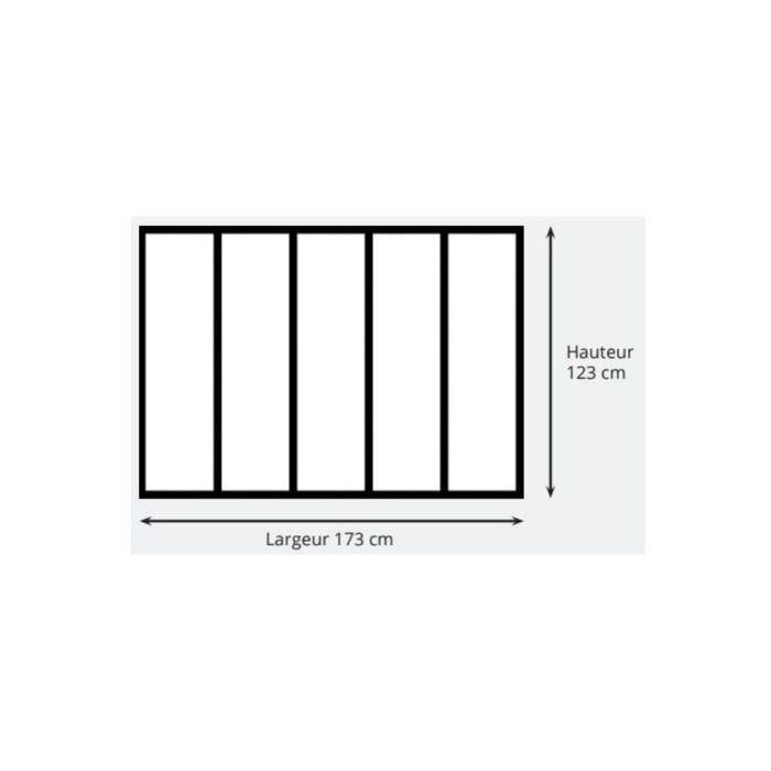 Binnenwand van aluminium en glas - 5 panelen met decoratieve bogen - Zwart - 173 x 123 cm
