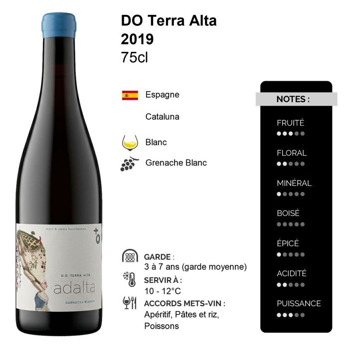 Adalta Terra Alta 2019 - Witte wijn uit Spanje (3x75cl)