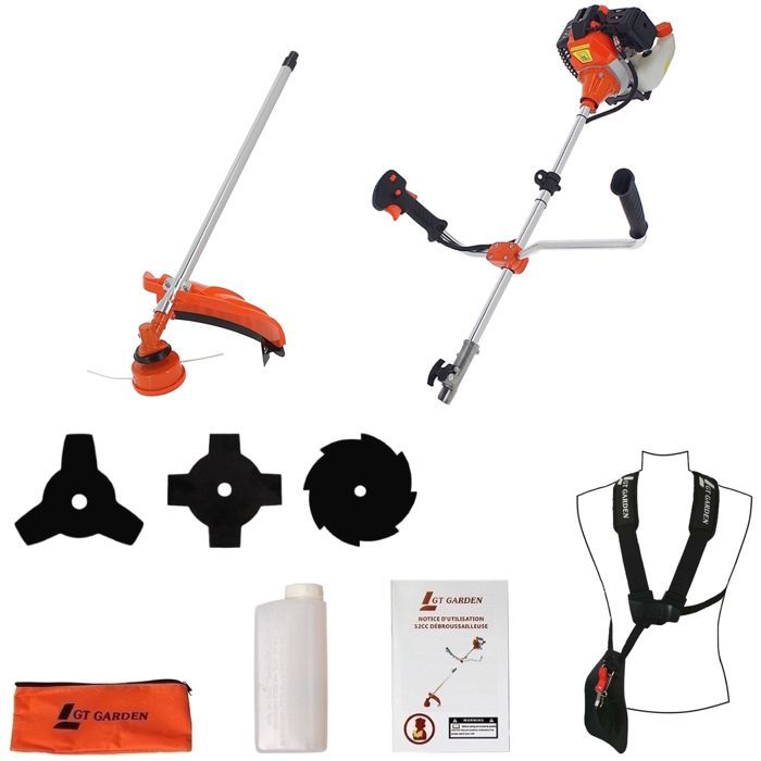 GT GARDEN - Petrol Brushcutter, 52cc, 3 HP