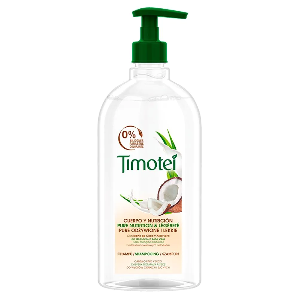 Timotei Nourished & Light (Coconut & Aloe Vera) Szampon do włosów z pompką