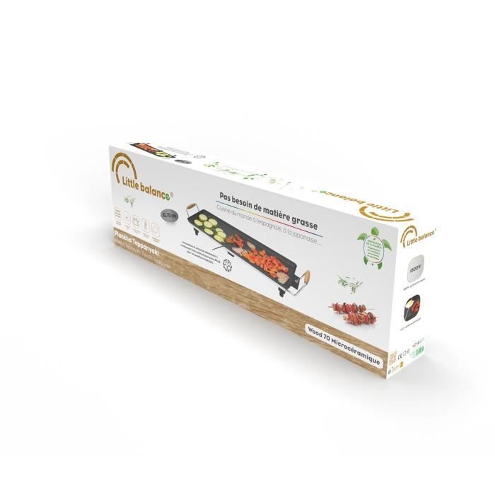 Plancha électrique LITTLE BALANCE - Wood 70 - Surface cuisson 70x23cm - Revêtement anti-adhésif sans PFAS - 1800W