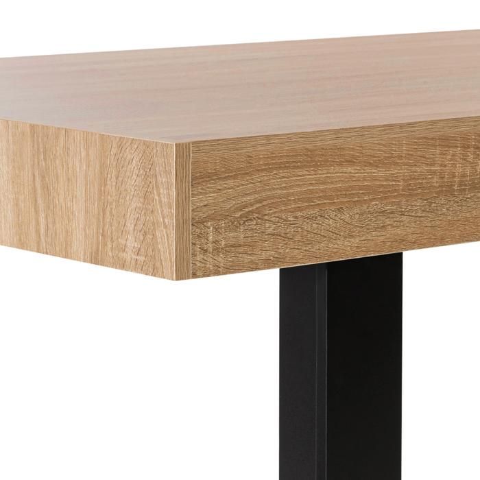 Mesa de comedor rectangular IDMARKET PHOENIX para 6 personas, madera y negro, 160 cm