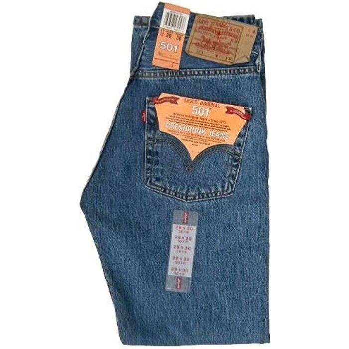 Levi's 501 Jeans, corte recto clásico, color azul, para hombre.
