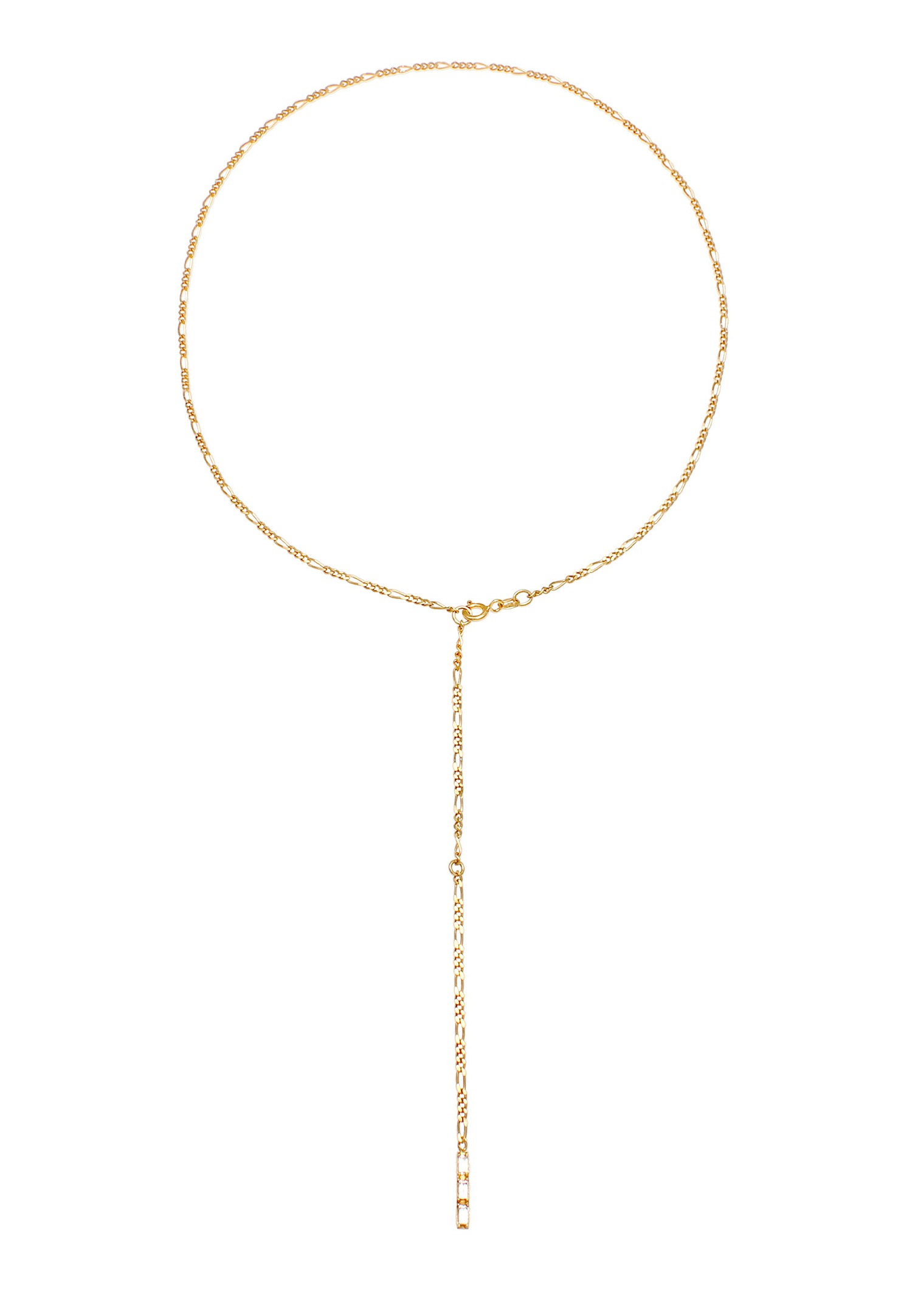 Elli PREMIUM Collier en Y pour dames Figaro Topaze Geo ajustable en argent 925 Sterling
