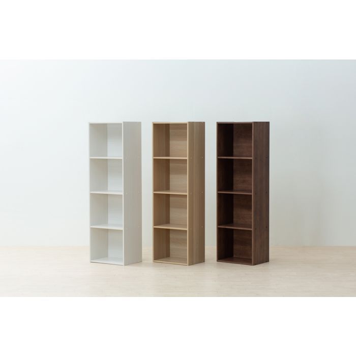 Iris Ohyama, Wooden Storage Shelf, 4 Tiers, CX-4FN, Brown, W42 x D29.7 x H136.6 cm