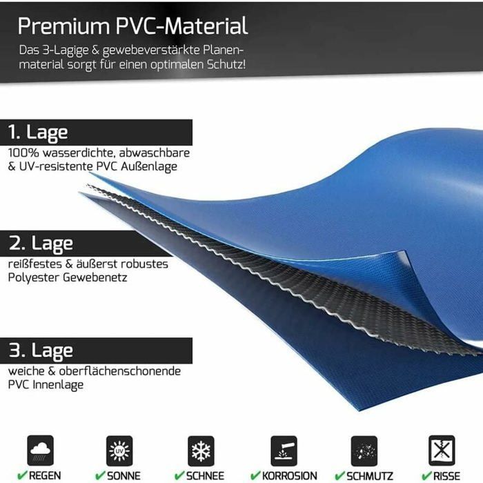 Lona para remolque, lona impermeable para remolque con cuerda de goma, lona protectora plana, 208 x 114 x 13 cm, PZCC