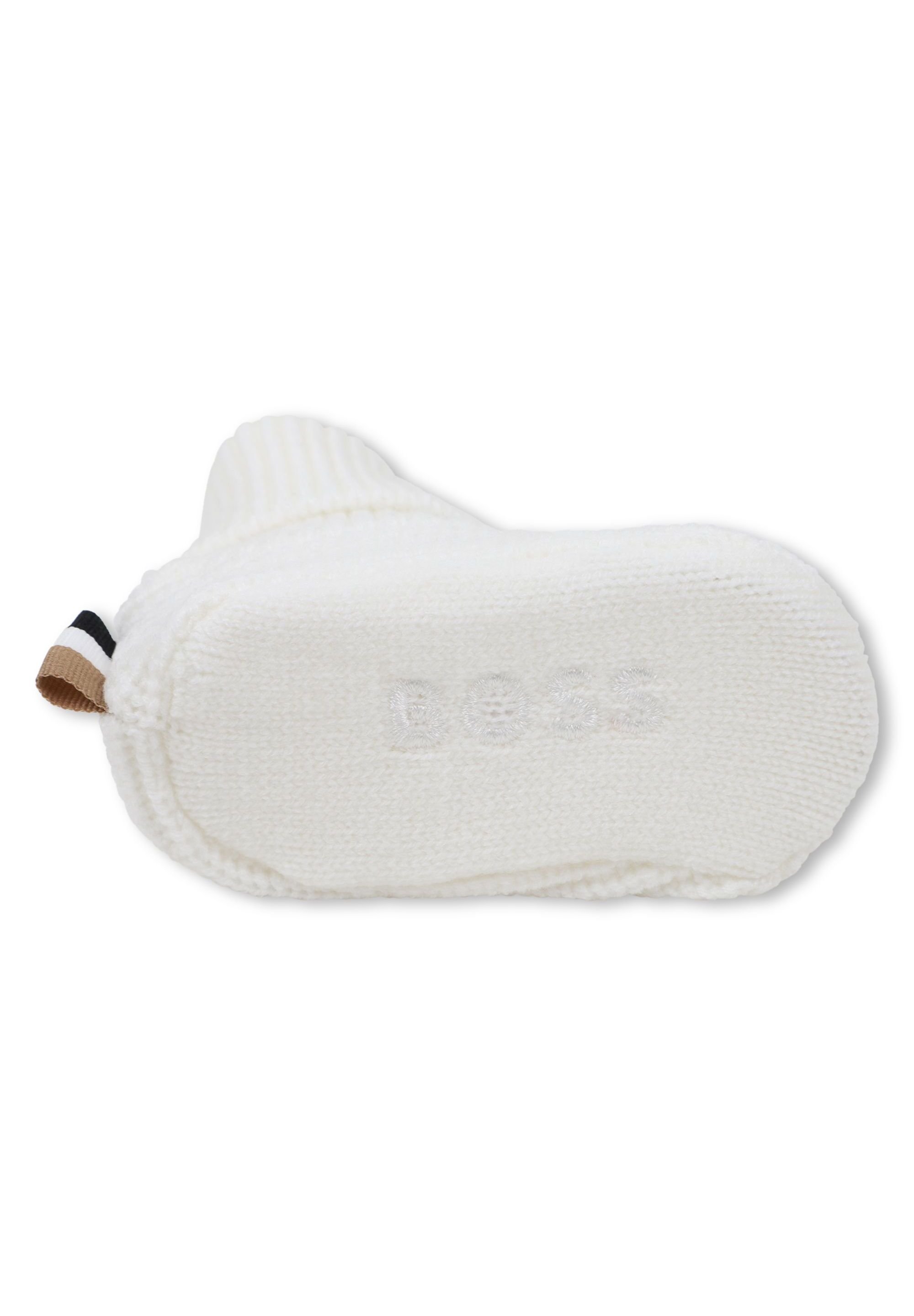BOSS Kidswear vastsündinu mütsiga sussid UNISEX - müts - valkjas