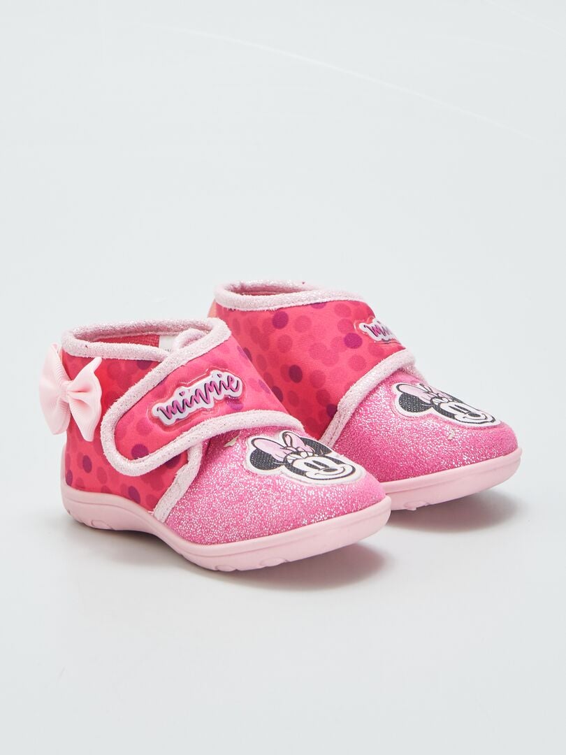 Hoge slippers 'Minnie' - fuchsia