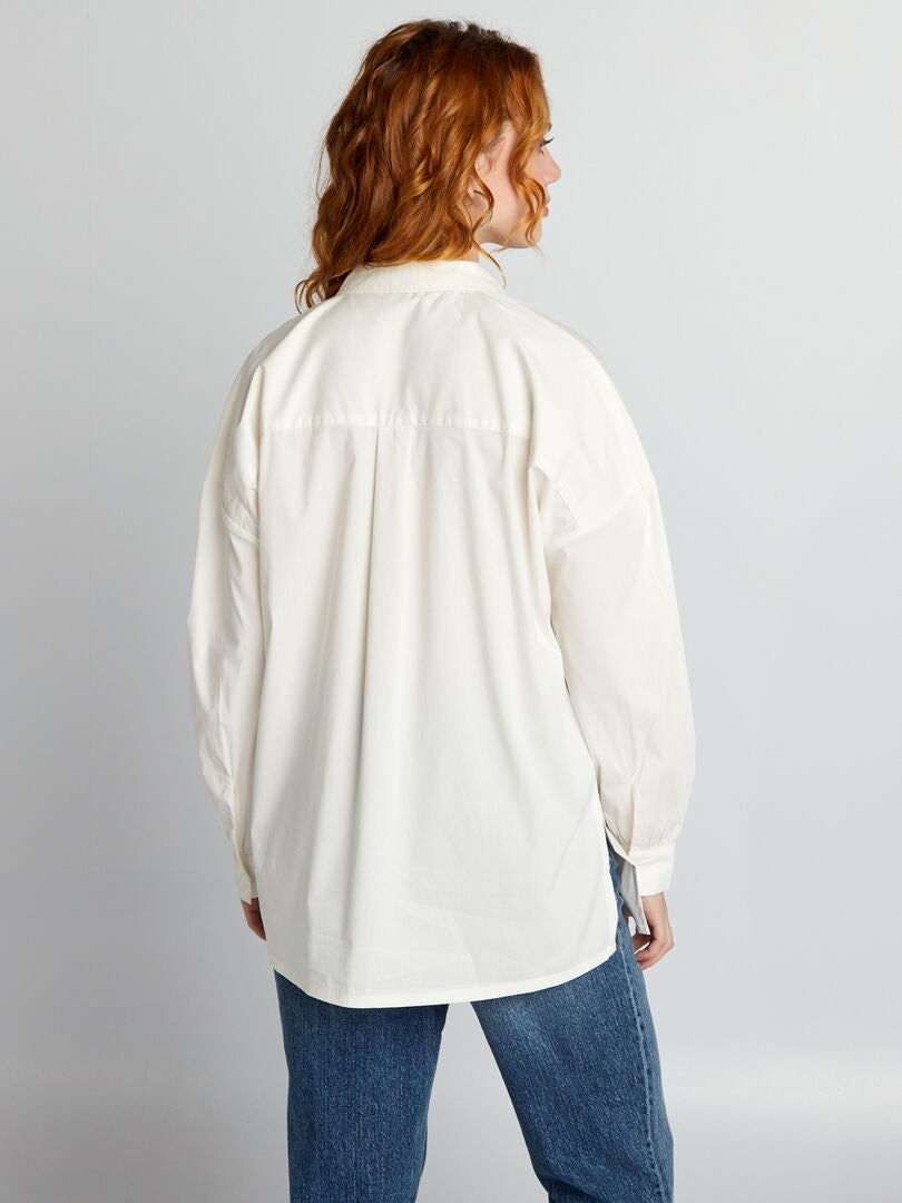 Oversized poplin overhemd - wit