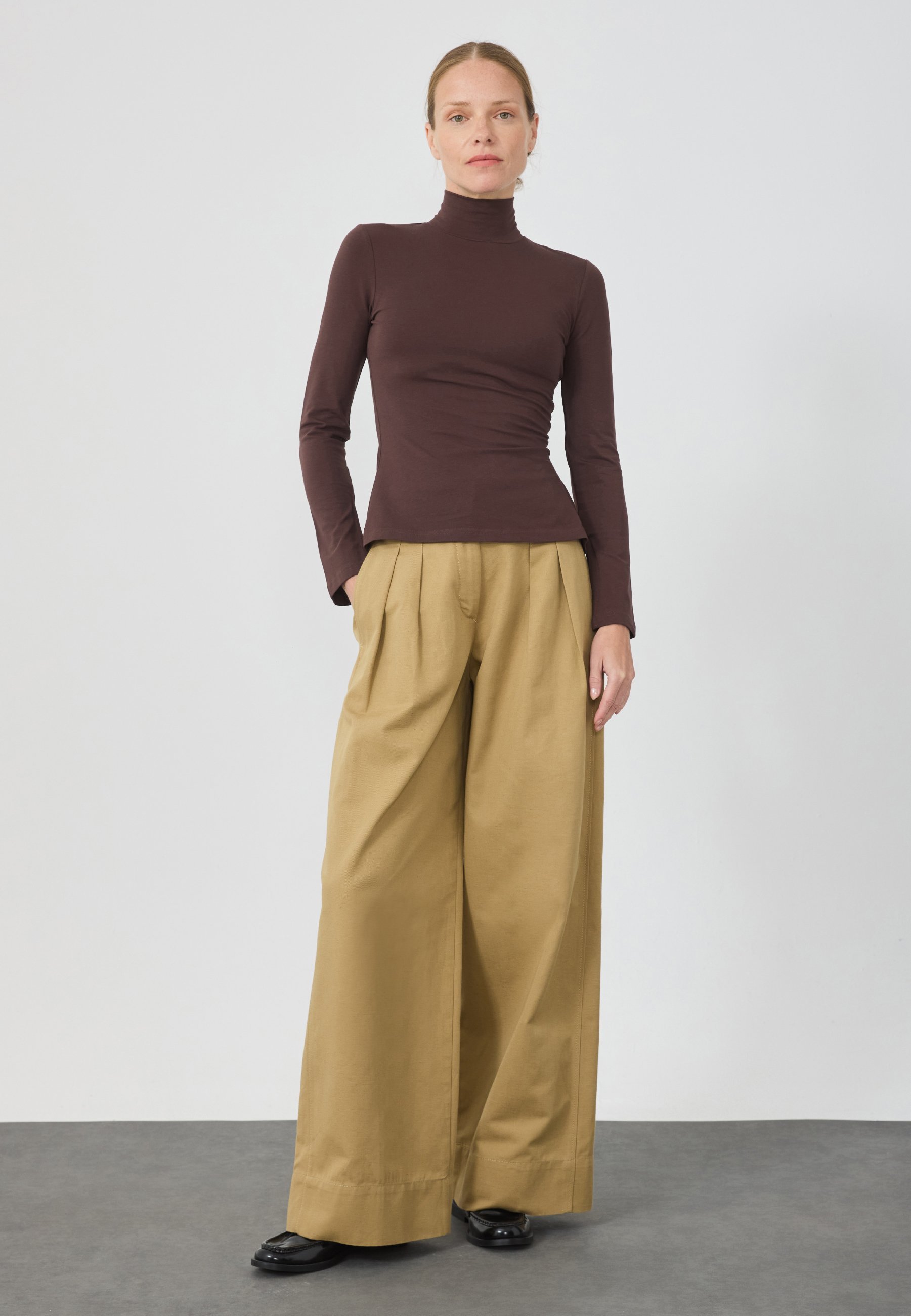 Anna Field Majica dugih rukava - tamnosmeđa