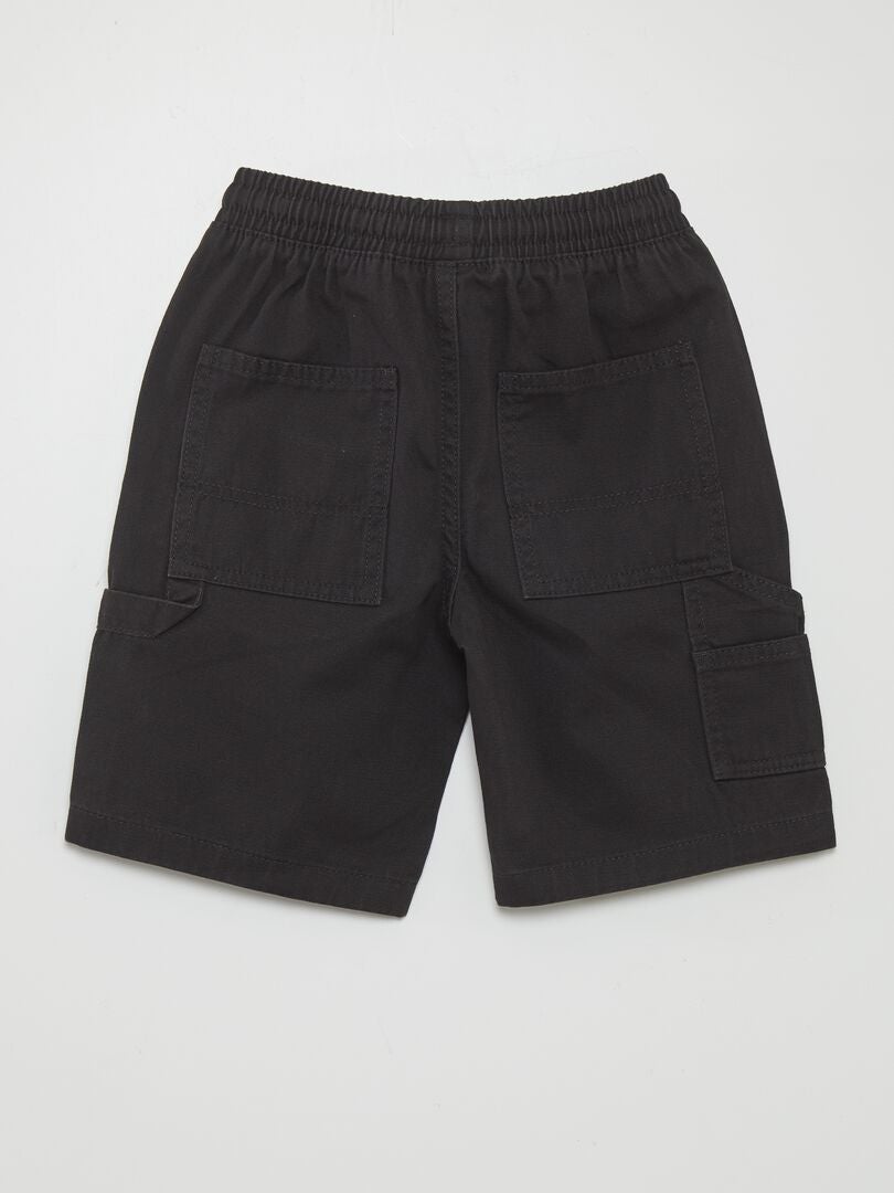 Stretch denim shorts - ZWART