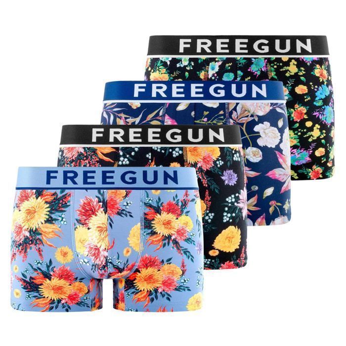 Calzoncillos bóxer Freegun para hombre - Azul (Paquete de 4)