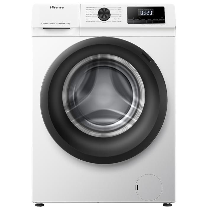 Lavatrice a carica frontale - HISENSE - 12 kg - 1400 giri/min - Funzione vapore - Display a LED