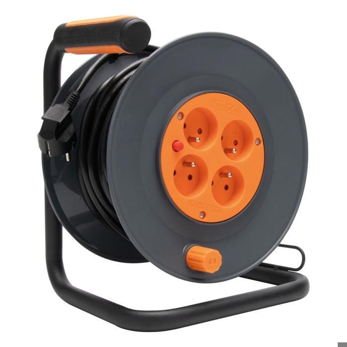 Carrete alargador de 4 tomas, 2P+E, 16A, 25m - Zenitech