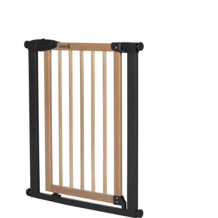SAFETY 1ST Simply Close Gate, wood & metal, pressure-mounted, 73-80 cm (94 cm with extension), no drilling required, one-hand opening, wood
