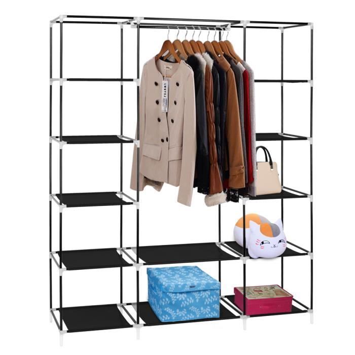 Armadio ALIGHTUP - Nero - 150 x 45 x 175 cm - 5 ripiani
