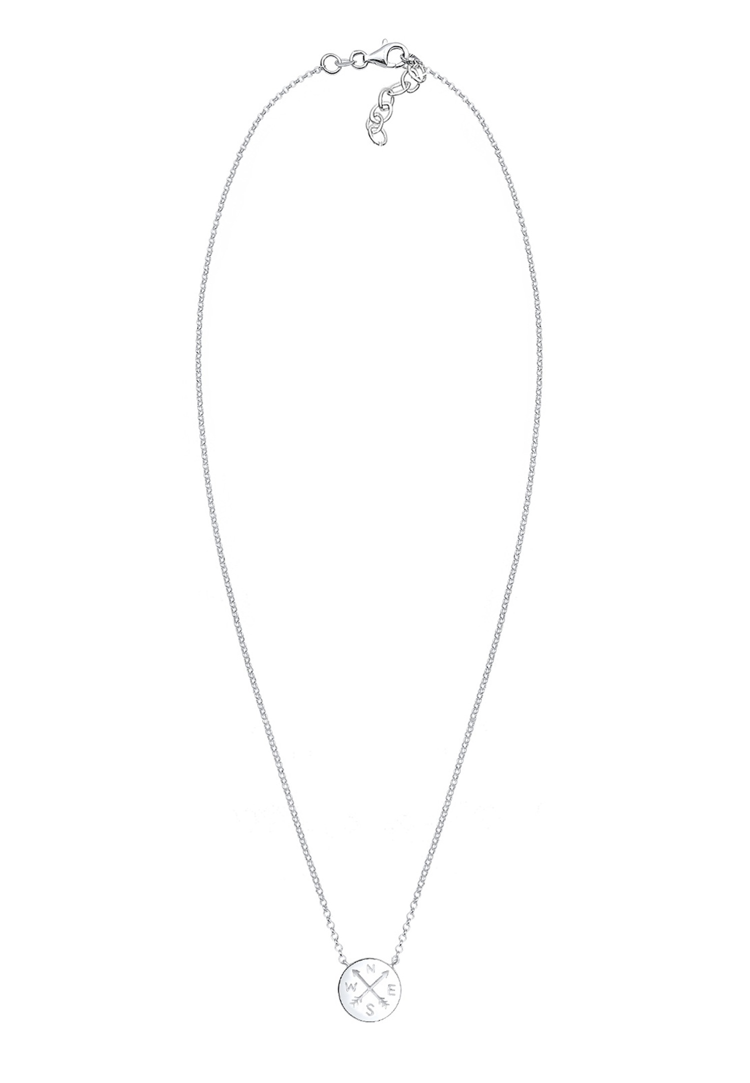 Elli Femme Pendentif Compas Boussole Voyager - (925/1000) Argent