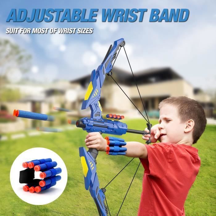 Arrow and Bow Set - BLEOSAN - Nerf Compatible - 2 Bows - 40 Darts - 8 Targets