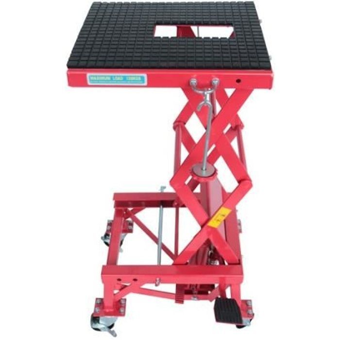 Elevador VARAN - 135 kg - Rojo/Negro - Dimensiones 48 x 45,5 x 38 cm - Altura 35-87 cm