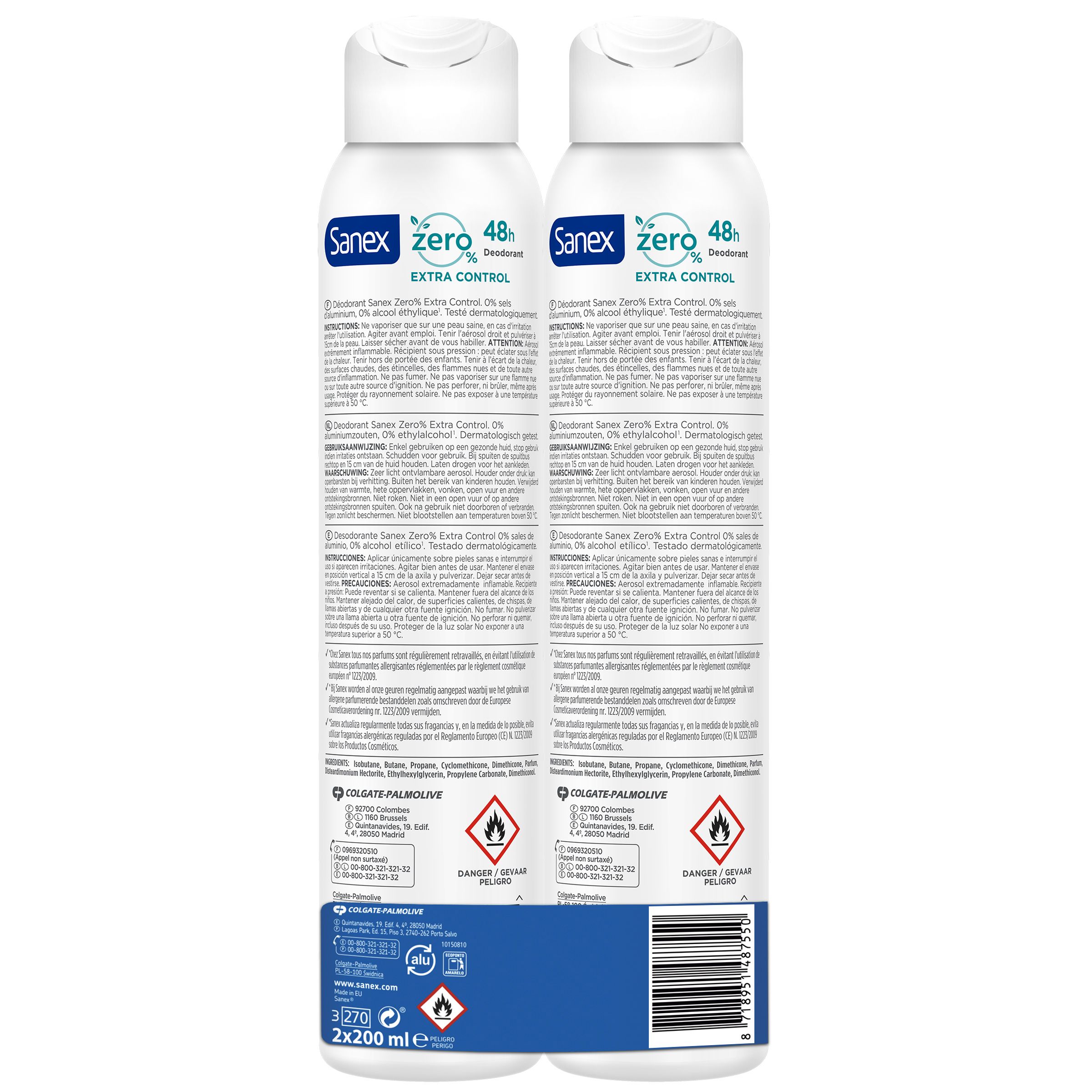 Dezodorant v spreju z zaščito pred soncem Zero % Extra Control 48 ur Dezodoranti brez aluminija