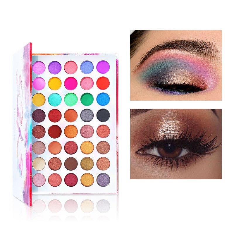 Paleta de Sombras para Olhos com 40 Cores, Longa Duração, Natural, Resistente ao Suor e à Água, com Acabamentos Matte, Perolado e Brilhante. Maquiagem Cosmética.