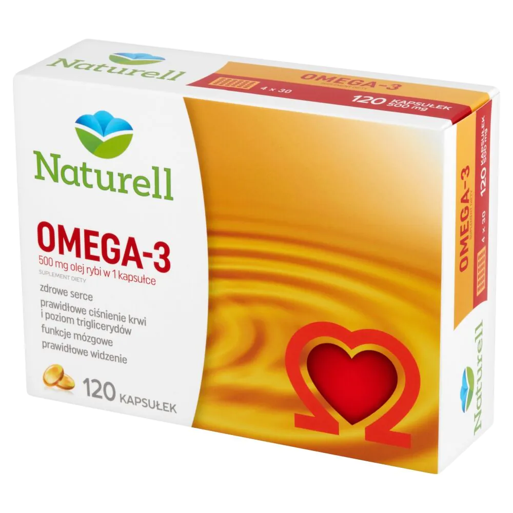 Naturell Omega-3, Olej z ryb 500 mg, Kapsułki
