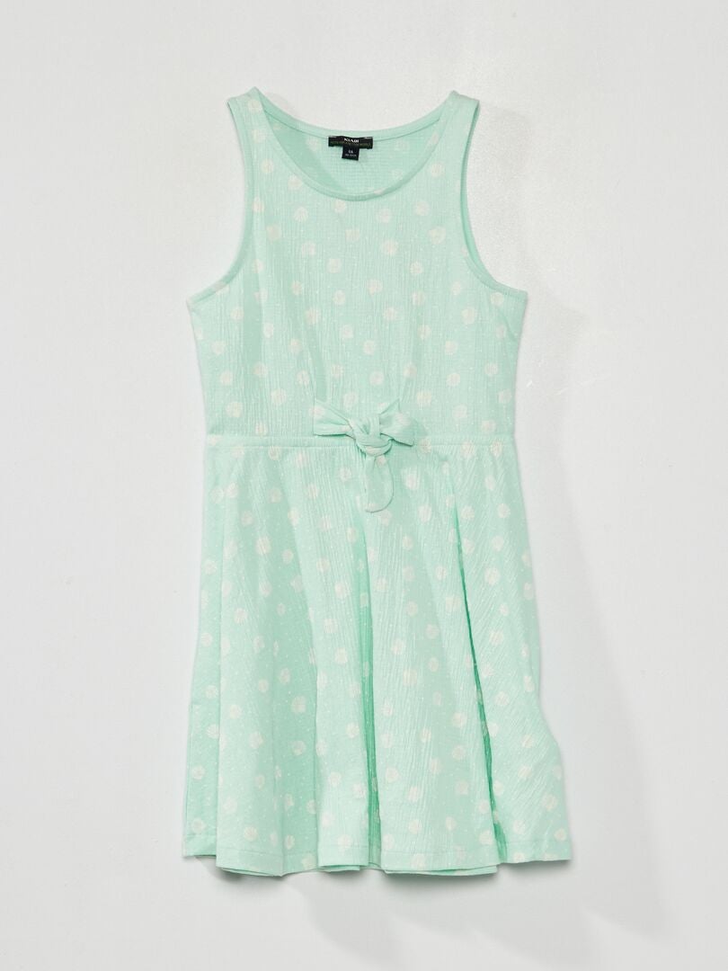 Vestido estampado em tecido ondulado - BRANCO