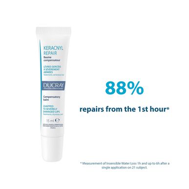 Ducray Keracnyl REPAIR leppepomade for sprukne og skadede lepper 15 ml