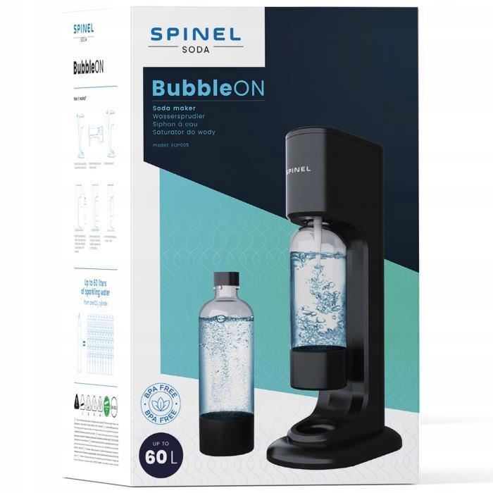 Soda Maker - Spinel Soda - BubbleON - 3 x 1L Bottles - Pepsi Syrup - CO2 Refill Included