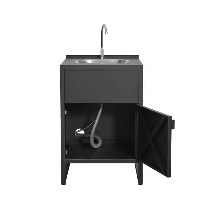 Cocina exterior KEA de 3 módulos de acero inoxidable con barbacoa de gas de 4 quemadores.
