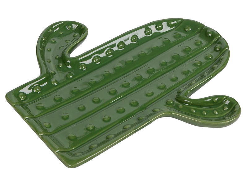 Patera ceramiczna Kaktus 24,2 cm zielona