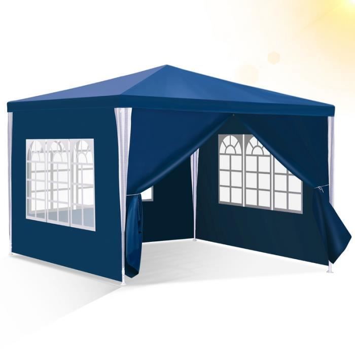 Bettizia Tente Pavillon Tente de Jardin protection parfaite par tous les temps 3x3m Bleu ACCESSOIRE DE GLORIETTE