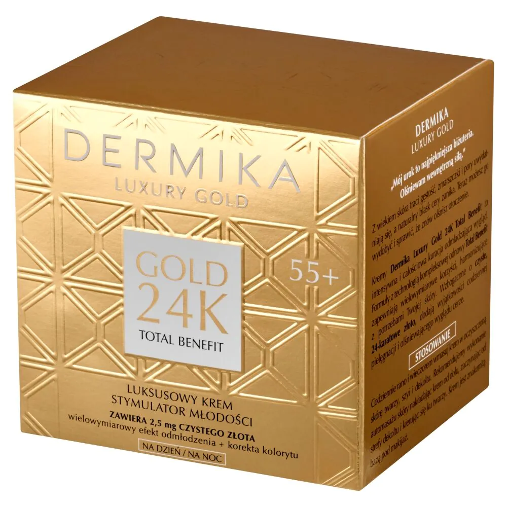 Dermika Luxury Gold 24k Luksusowy krem Stymulator Młodości 55+ dzień/noc