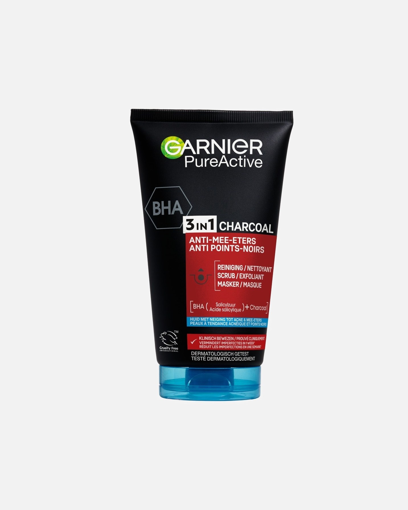 Garnier 3-in-1 sejas skrubis ar aktivēto ogli – taukainai ādai – 150 ml